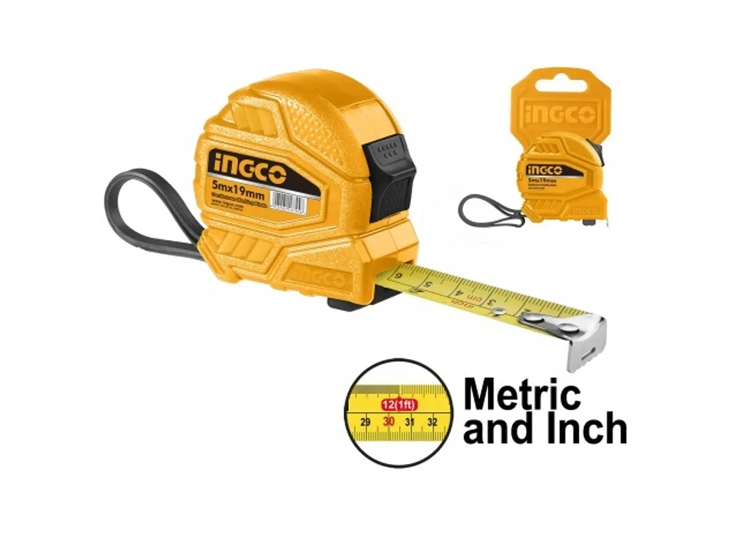 Cinta Huincha De Medir Metrica De Acero 5m Ingco Hsmt26519 2