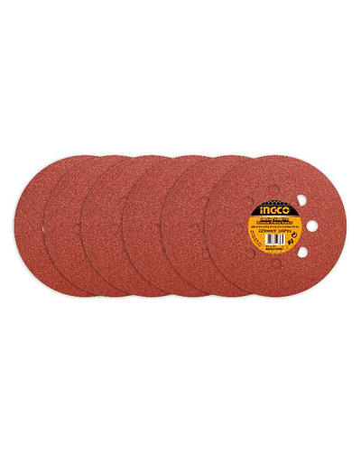 6 Disco Lija Para Pulir 225mm Velcro Grano Variado Ingco