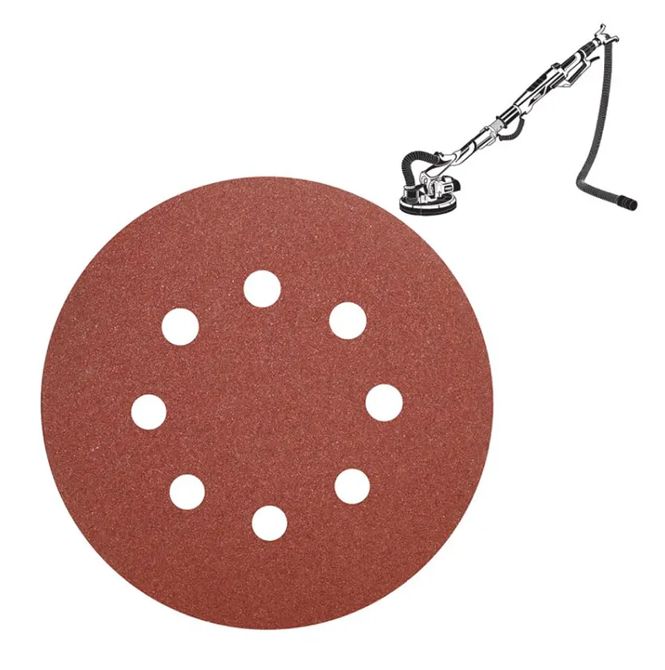 6 Disco Lija Para Pulir 225mm Velcro Grano Variado Ingco 5