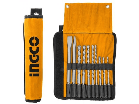 Kit Set Cincel Y Mechas Sds Plus Rotomartillo 10 Pcs Akd2101