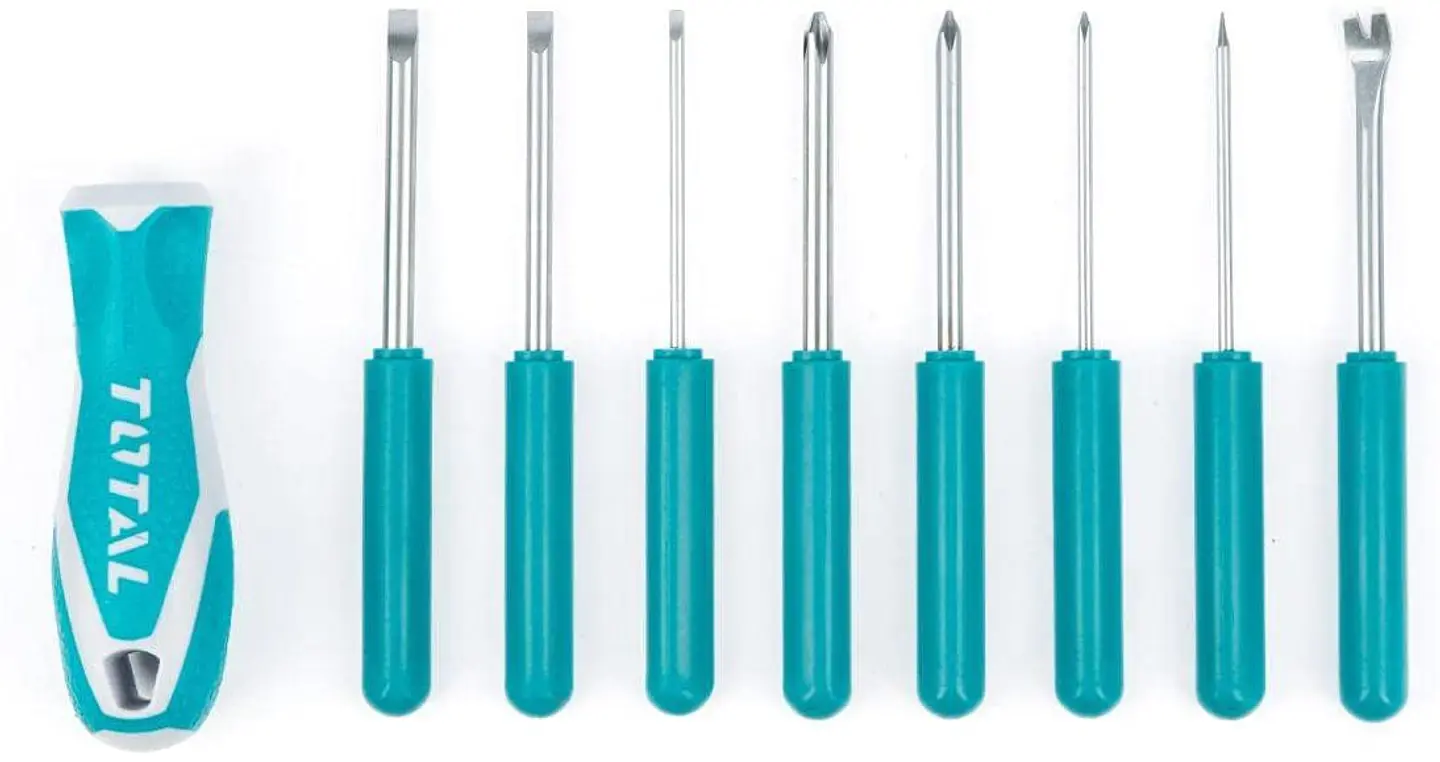 Set Juego Destornilladores Punta Intercambiable 9 Pcs Total 3