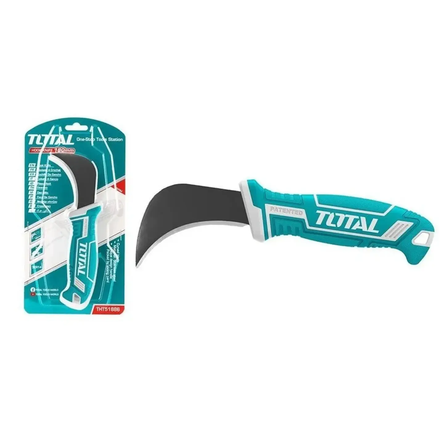 Cuchillo Navaja Curvo 180mm Total Tht51886 1