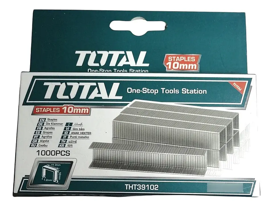 Grapas Corchetes 10x1.2mm Caja 1000 Unidades Total Tht39102 2