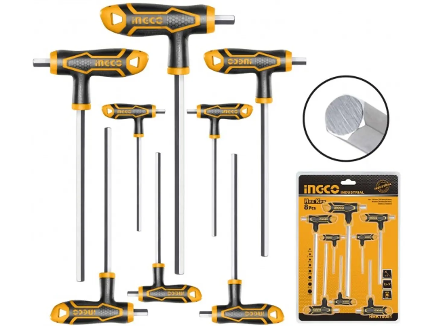 Set Juego Llaves Allen Hexagonal C/mango T 8 Piezas Hhkt8081 1
