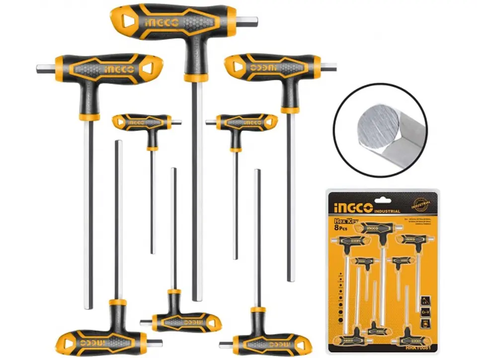 Set Juego Llaves Allen Hexagonal C/mango T 8 Piezas Hhkt8081 1