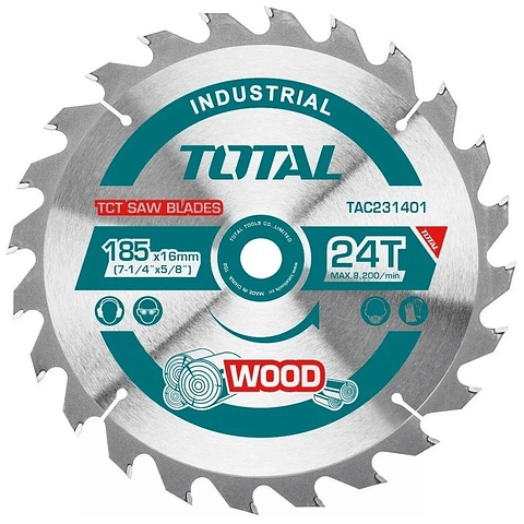 Disco De Sierra Circular 7 1/4 Pulgadas 24 Dientes Total Tac231401