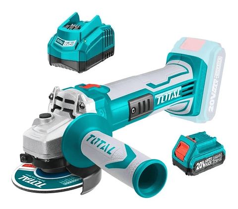 Galletera Esmeril Angular Inalámbrico 20V Batería + Cargador Total