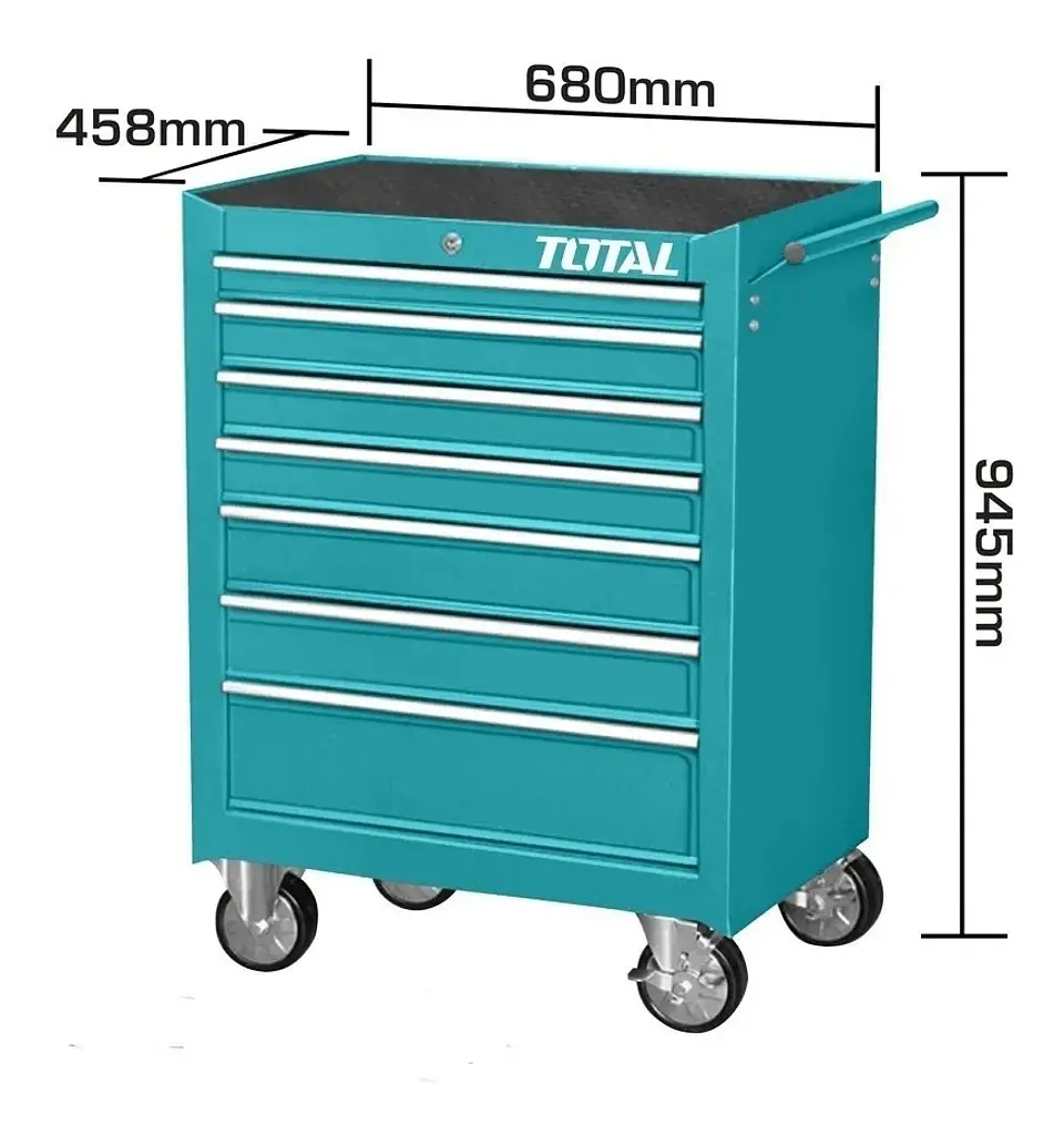 Carro Caja Gabinete Metalico P/ Herramientas 7 Cajones Total 2