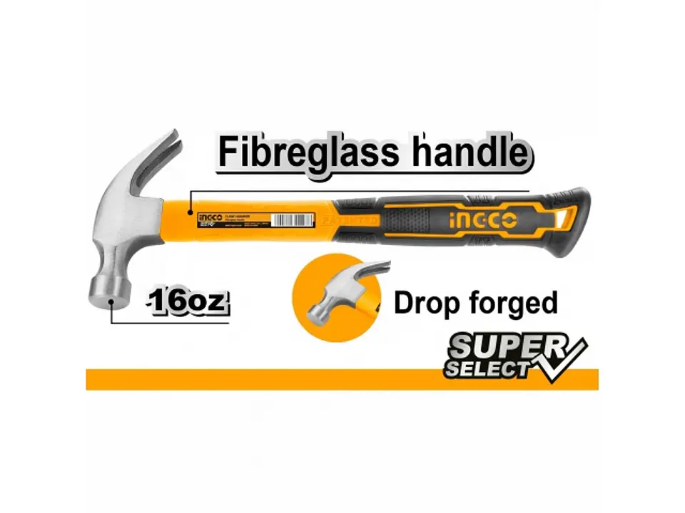 Martillo Mango De Fibra 16oz Ingco Hchs8016 2