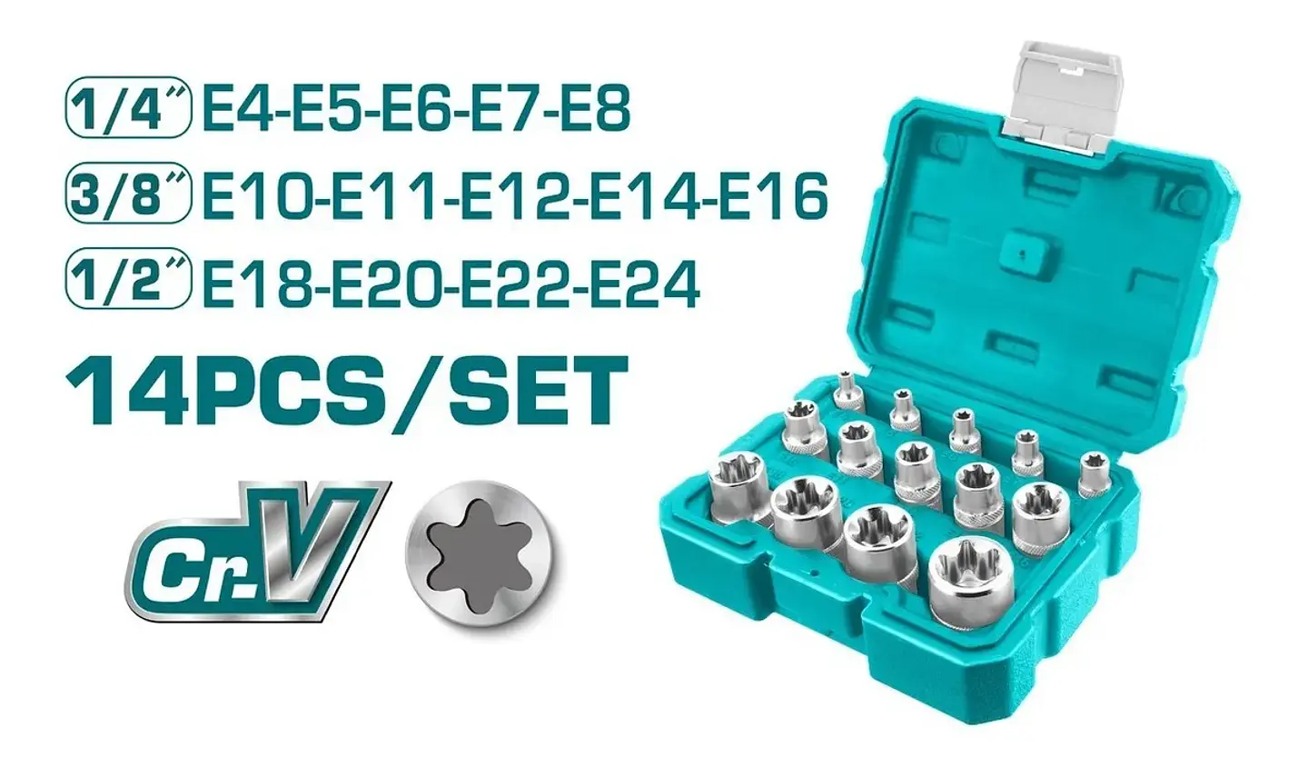 Kit Set Juego Dados Torx Estrella Hembra 14 Piezas Total 2