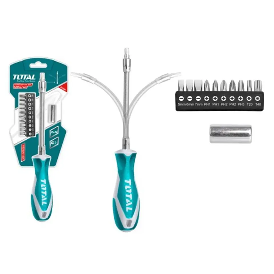 Destornillador Flexible Con Juego Puntas 12 Piezas Total 1