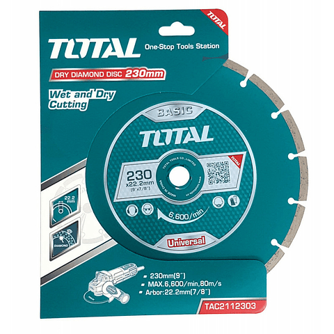 Disco Diamantado Segmentado Corte Seco 9 230mm Total 