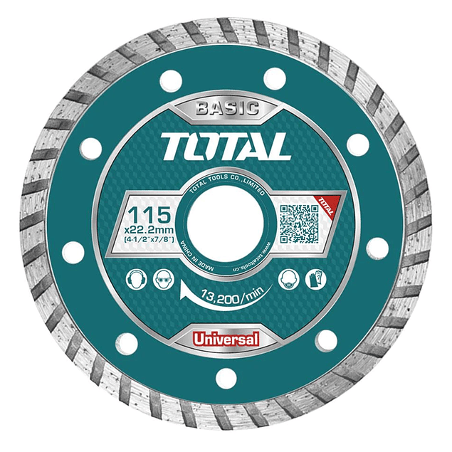 Disco De Corte Diamantado Turbo 4 1/2 115mm Total Tac2131153