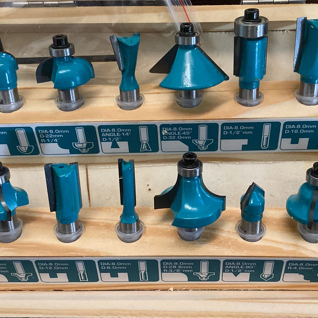 Kit Set Juego De Fresas 12 Piezas 8mm Tupi Router Total  2