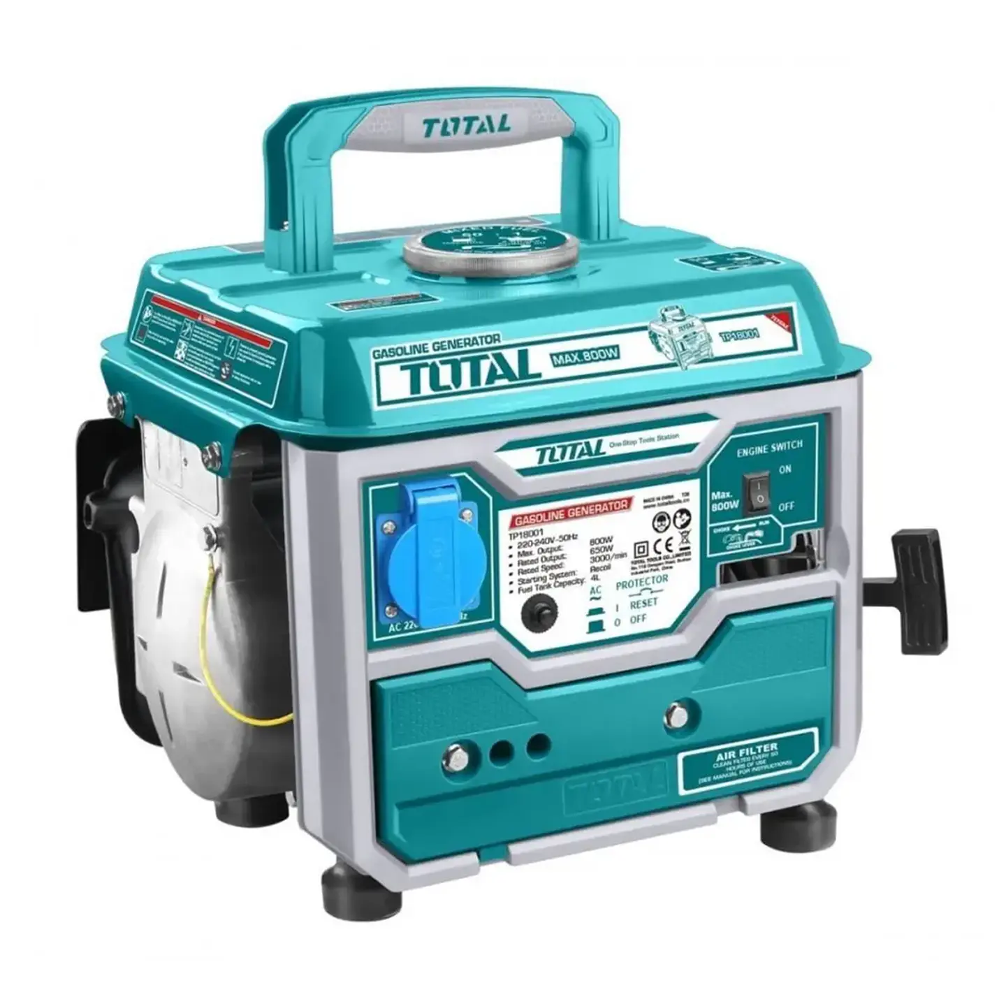 Generador Electrico Bencinero 2hp 800w Total Tp18001 1