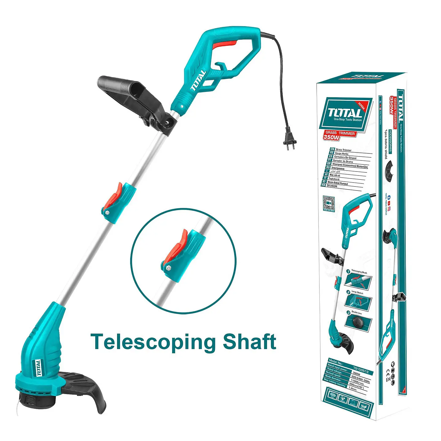 Orilladora De Pasto Electrica 350w C/mango Telescópico Total 2