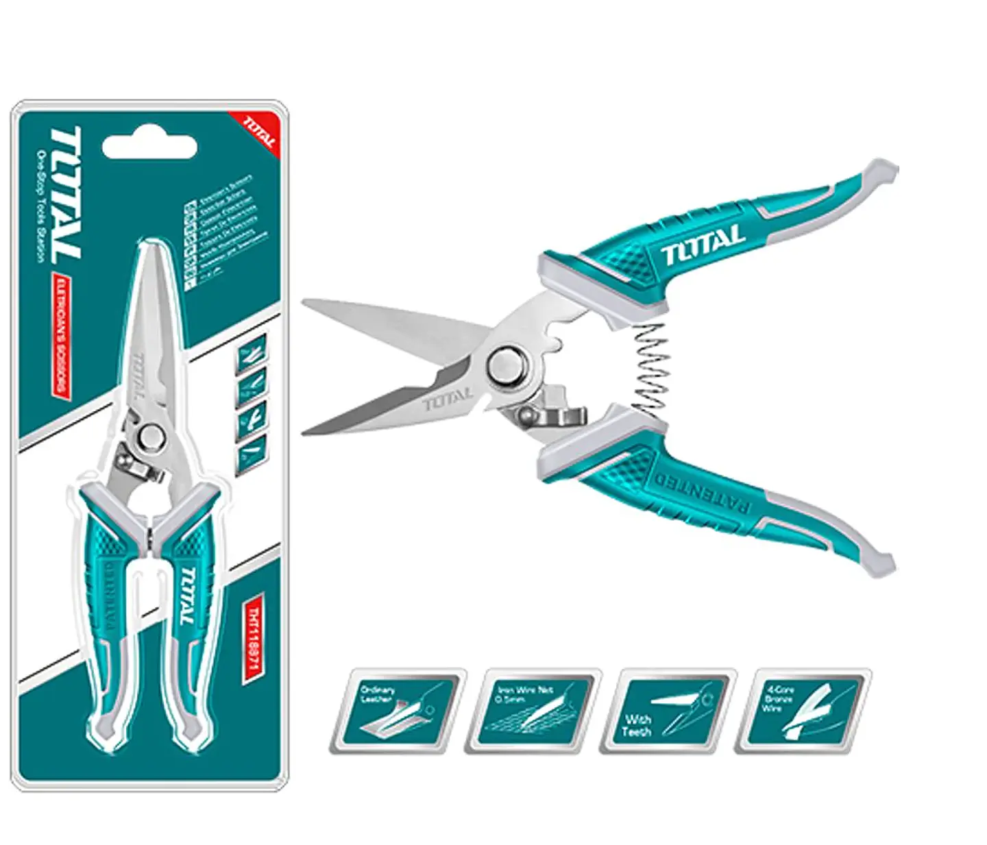 Tijera Electricista 8 Pulgadas (200mm) Total Tht118871 2
