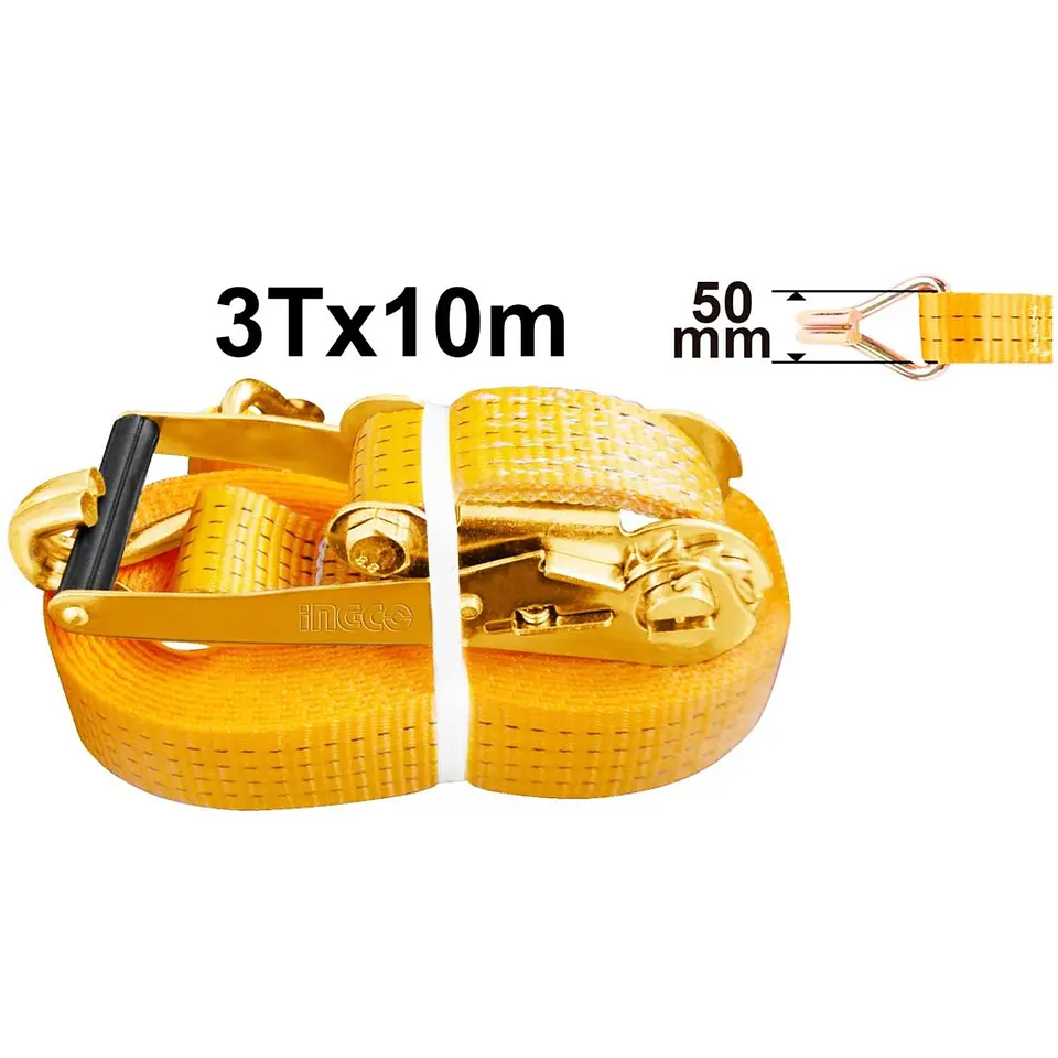 Eslinga Cinta Amarre Con Ratchet 3t X 10m Ingco Hrsp3101 2