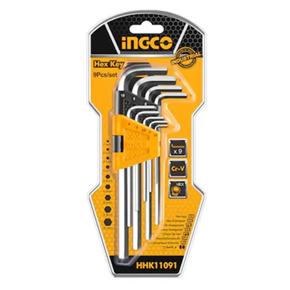 Set Juego De Llaves Medianas Allen Hexagonal 9 Piezas Ingco 1