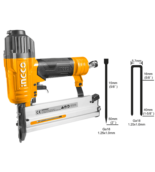 Corchetera Y Clavadora 2 En 1 Neumatica Ingco Acn50401