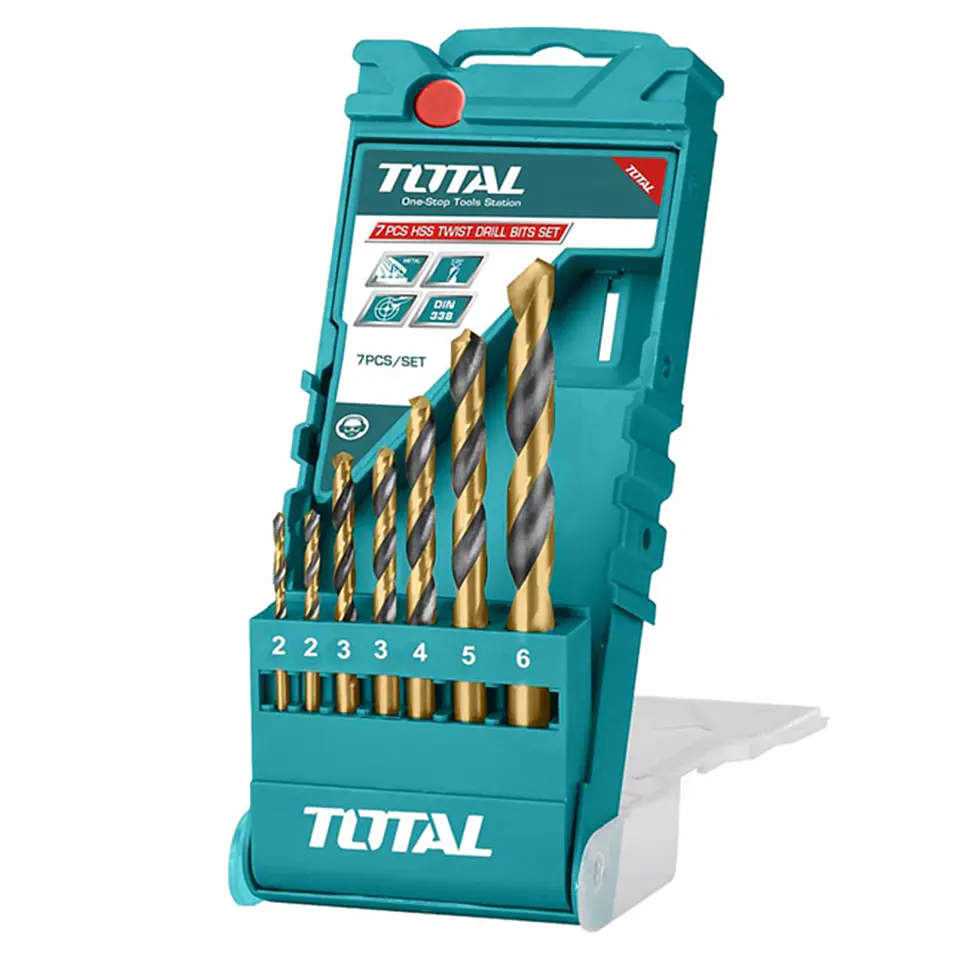 Kit Set Juego Brocas Para Metal 7 Piezas Total Tacsd0075 1