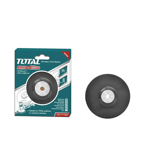 Disco Esmeril Soporte Plato Goma 180mm Para Pulidora Total