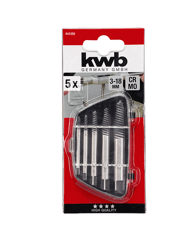 Extractor Tornillo Pernos Cortados 5 Piezas Kwb 444300