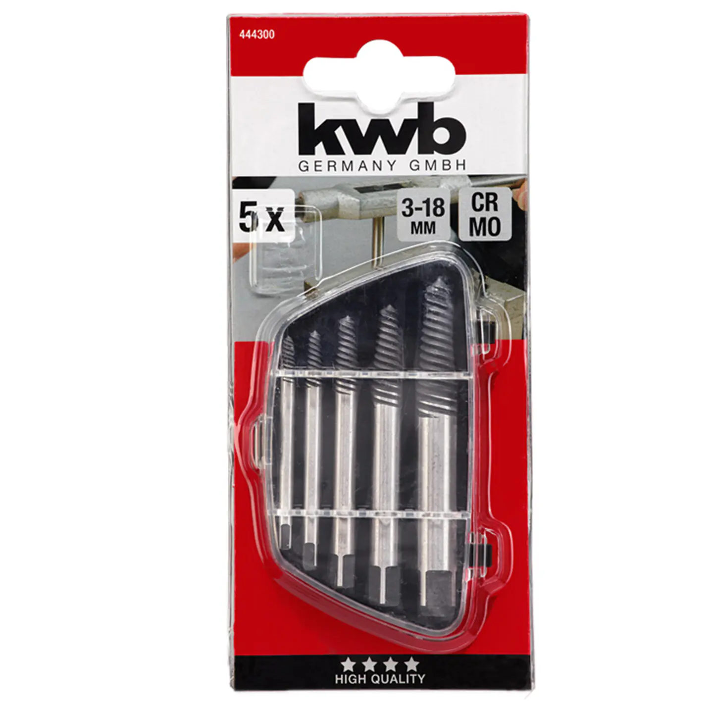 Extractor Tornillo Pernos Cortados 5 Piezas Kwb 444300 1