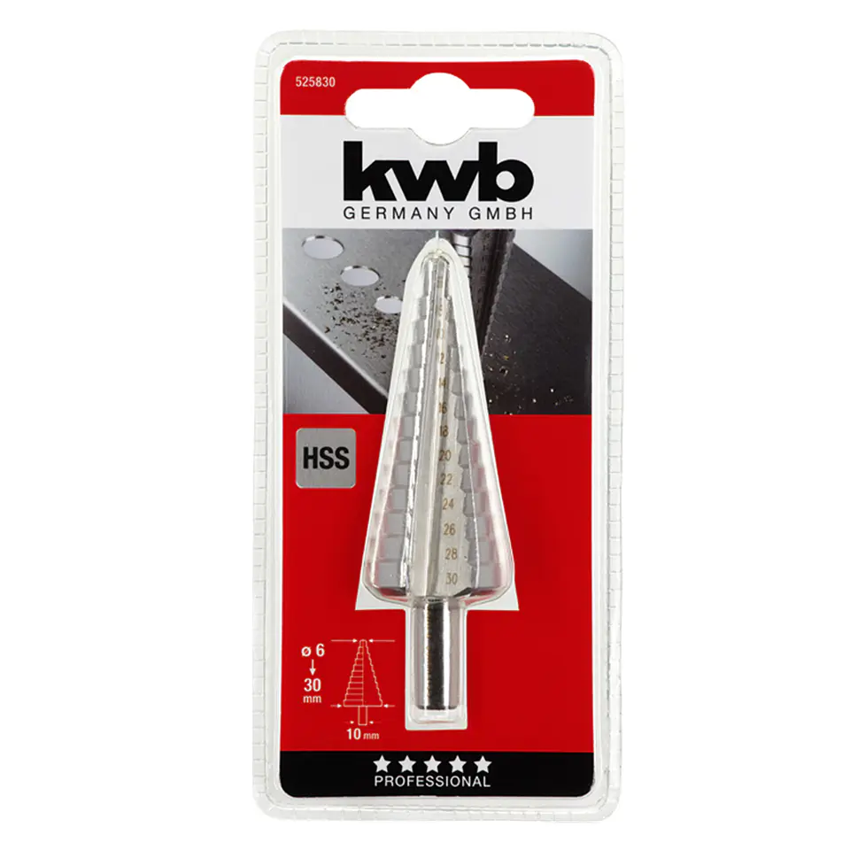 Broca Pino Escalonada Hss 6 - 30mm Kwb 525830 1