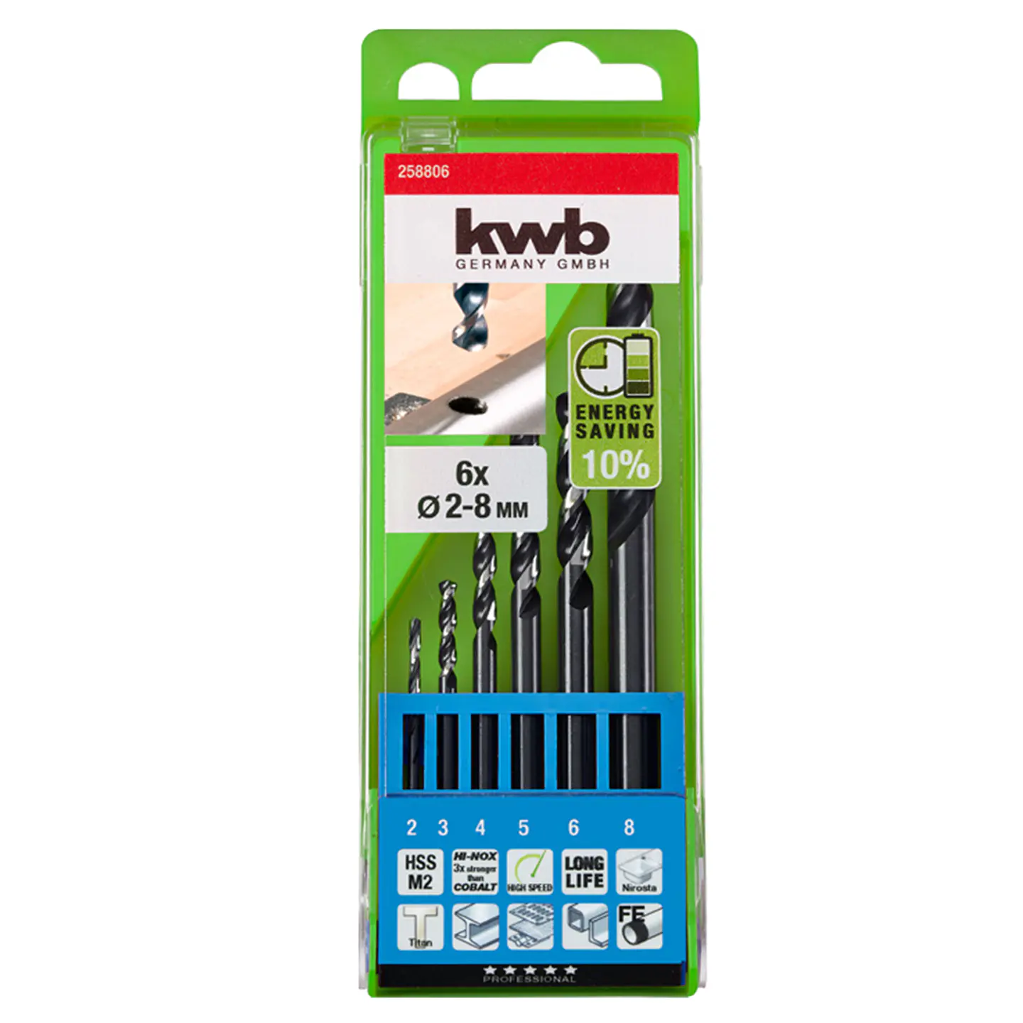 Kit Set Juego Brocas Para Metal 6 Piezas Hi-Nox Kwb 258806 1