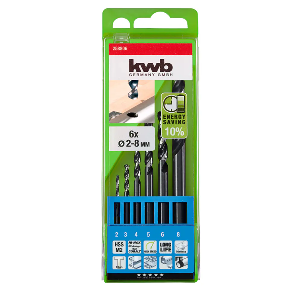 Kit Set Juego Brocas Para Metal 6 Piezas Hi-Nox Kwb 258806 1