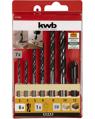 Kit Set Juego Brocas Para Madera 7 Piezas Kwb 514200