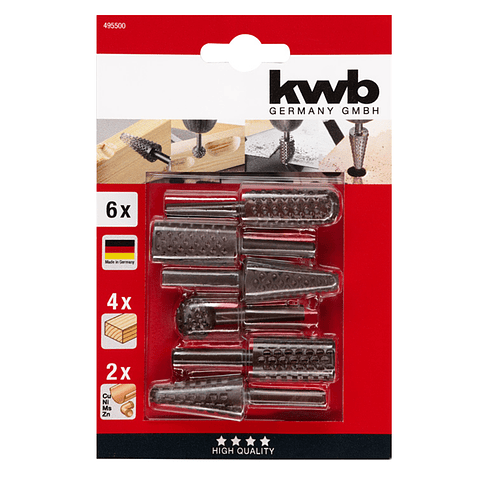Kit Juego Broca Madera Metal Escofina Rotativa 1/4 5 Pcs Kwb