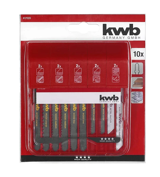 Set 10 Hojas Para Sierra Caladora Madera - Metal Kwb 617220