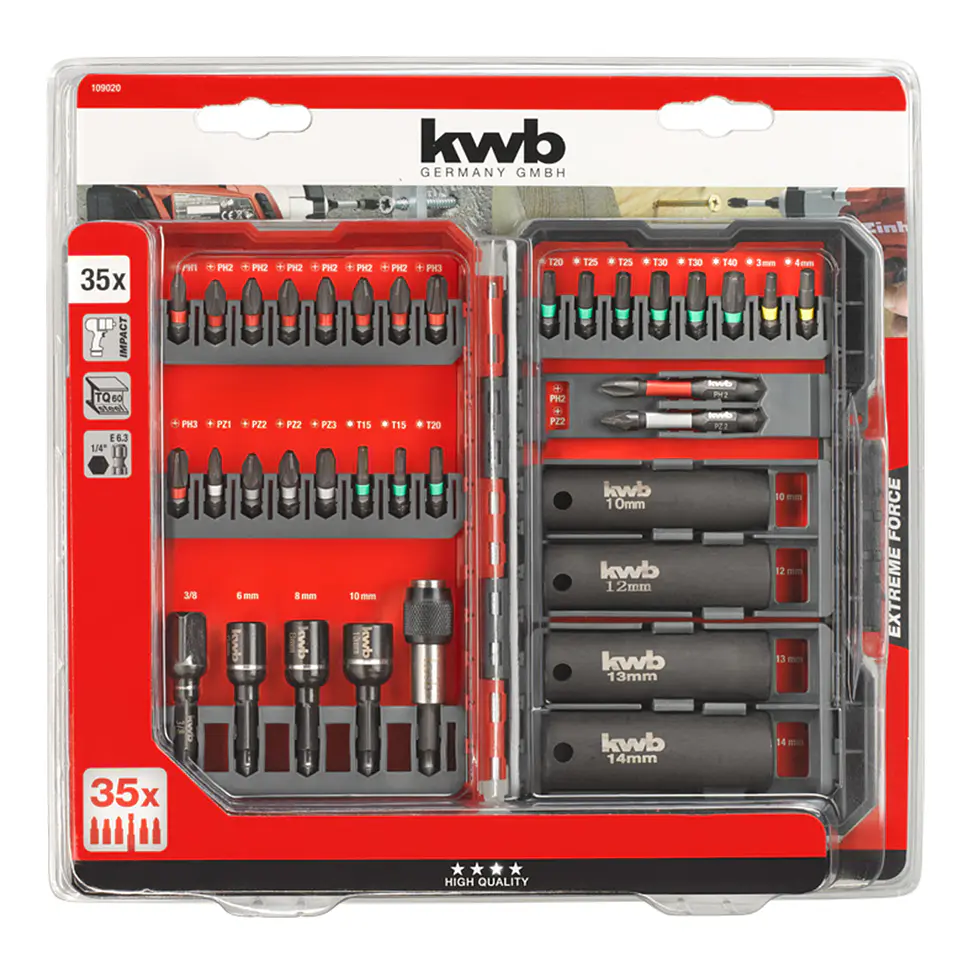 Set Juego De Puntas De Impacto Einhell 35 Piezas Kwb 109020 3