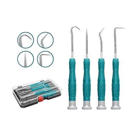 Juego Ganchos Y Puntas Multiuso Auto 4 Pcs Total Tphsk0401