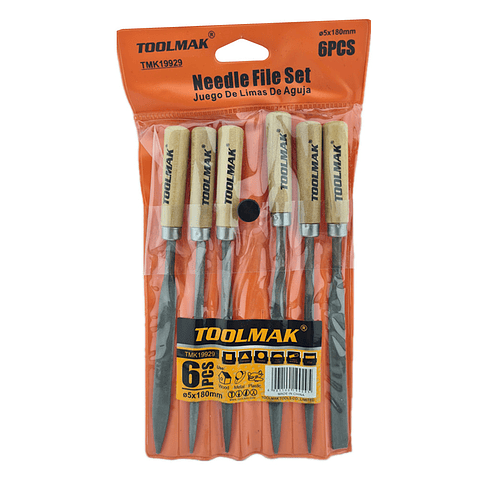 Kit Set Juego De Mini Limas / 6 Piezas / 5mm X 180mm Toolmak