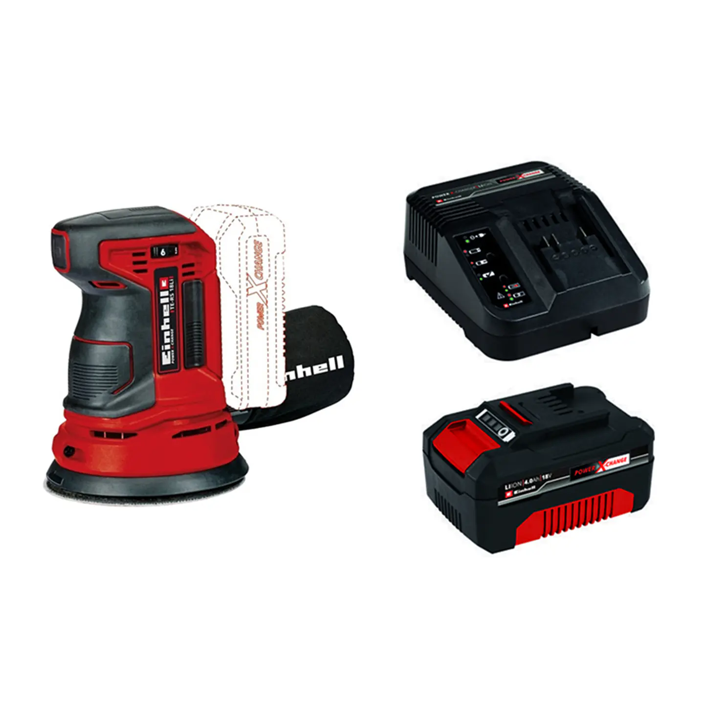 Lijadora Roto Orbital Inalámbrica 18v 125mm Bat+carg Einhell 1