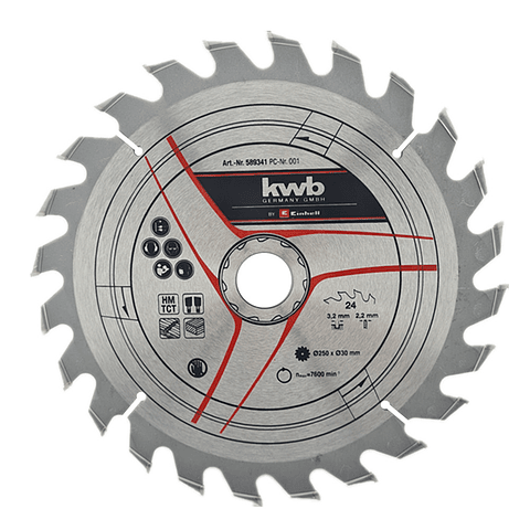 Disco Banco Sierra 250x30mm 24 Dientes Kwb 589341