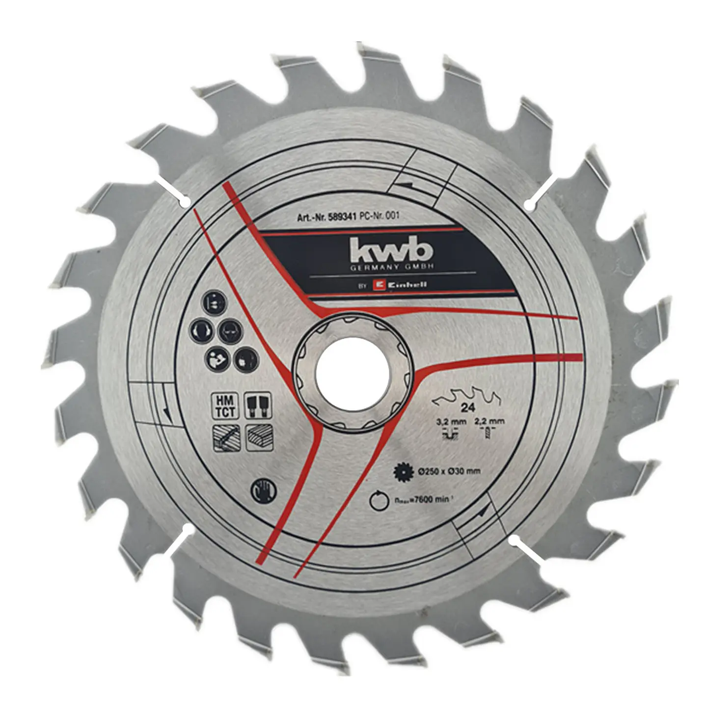 Disco Banco Sierra 250x30mm 24 Dientes Kwb 589341 1