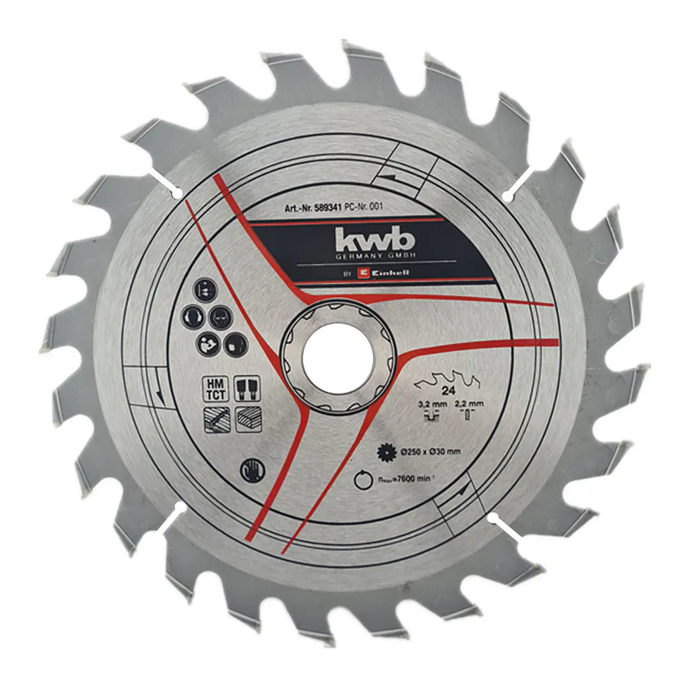 Disco Banco Sierra 250x30mm 24 Dientes Kwb 589341 1