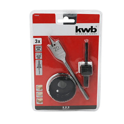Kit Broca Sierra Copa Chapa Instalación Cerradura 3 Pcs Kwb