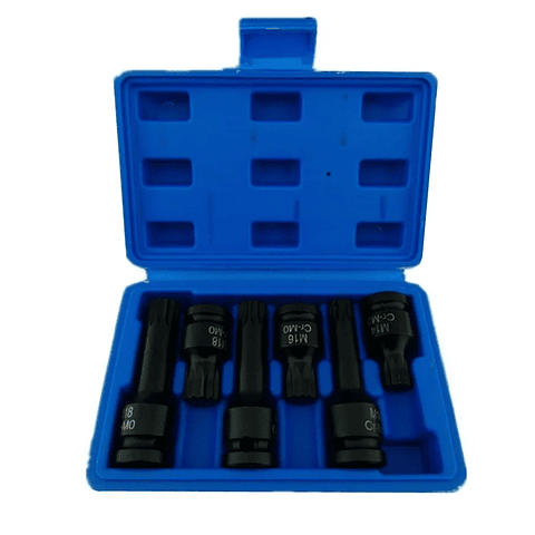 Kit Set Juego Dados Impacto Torx 1/2 6 Piezas Torxmeter