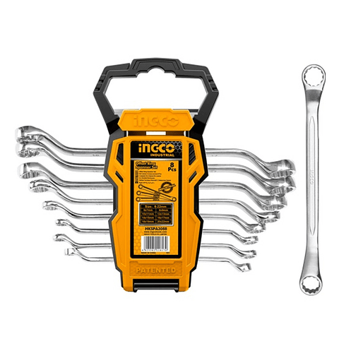 Juego De Llaves Curva Doble Corona 8 Piezas Ingco Hkspa3088