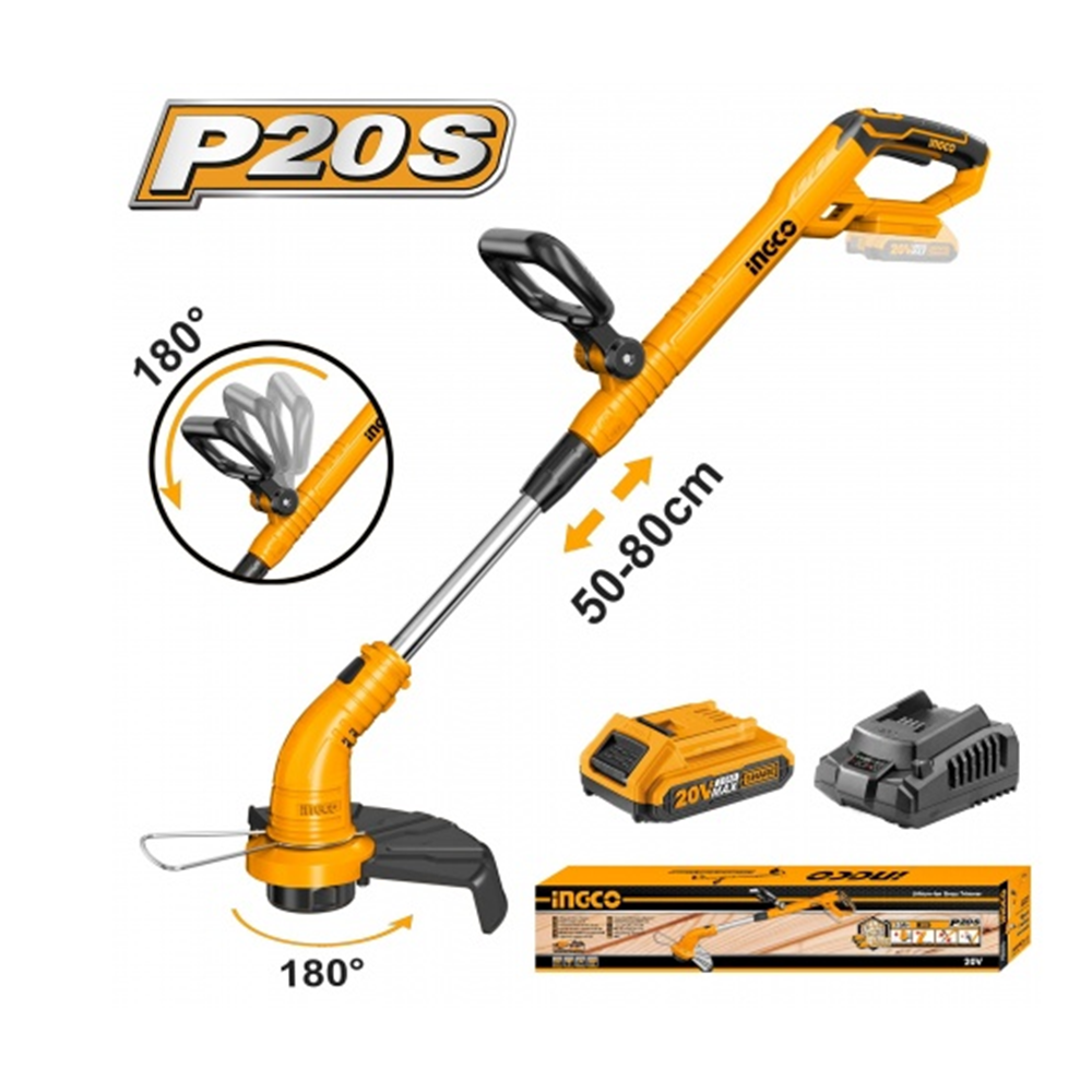 Orilladora Inalambrica 20v + Bat + Cargador Ingco Cgtli20301 2