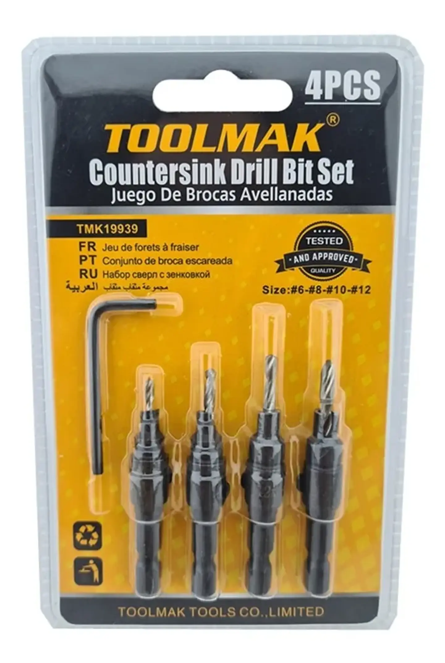 Brocas Avellanadoras Madera Plastico Pvc Taladro 4 Pcs Tmk 1