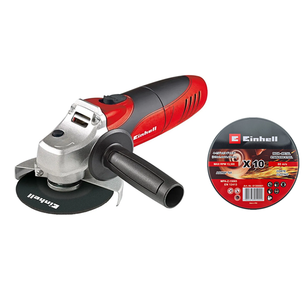 Galletera Esmeril Angular 4 1/2 115mm 850w+10 Discos Einhell