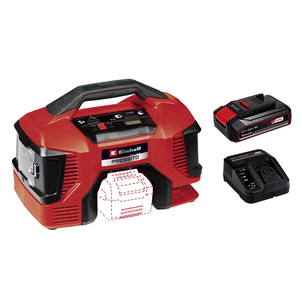 Compresor De Aire Para Auto 10.5bar 18v Bat+ Carg Einhell 1