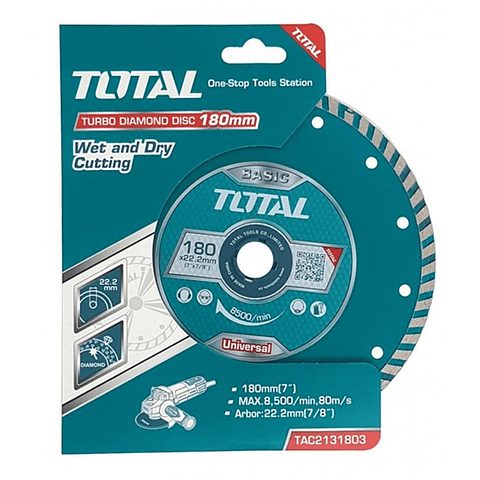 Disco De Corte Diamantado Turbo 7 180mm Total Tac2131803