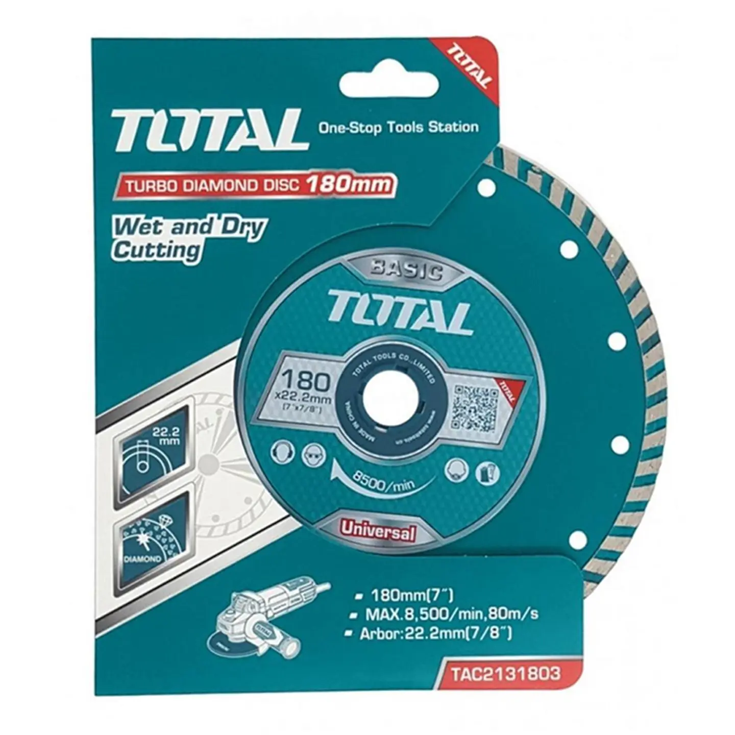 Disco De Corte Diamantado Turbo 7 180mm Total Tac2131803 1